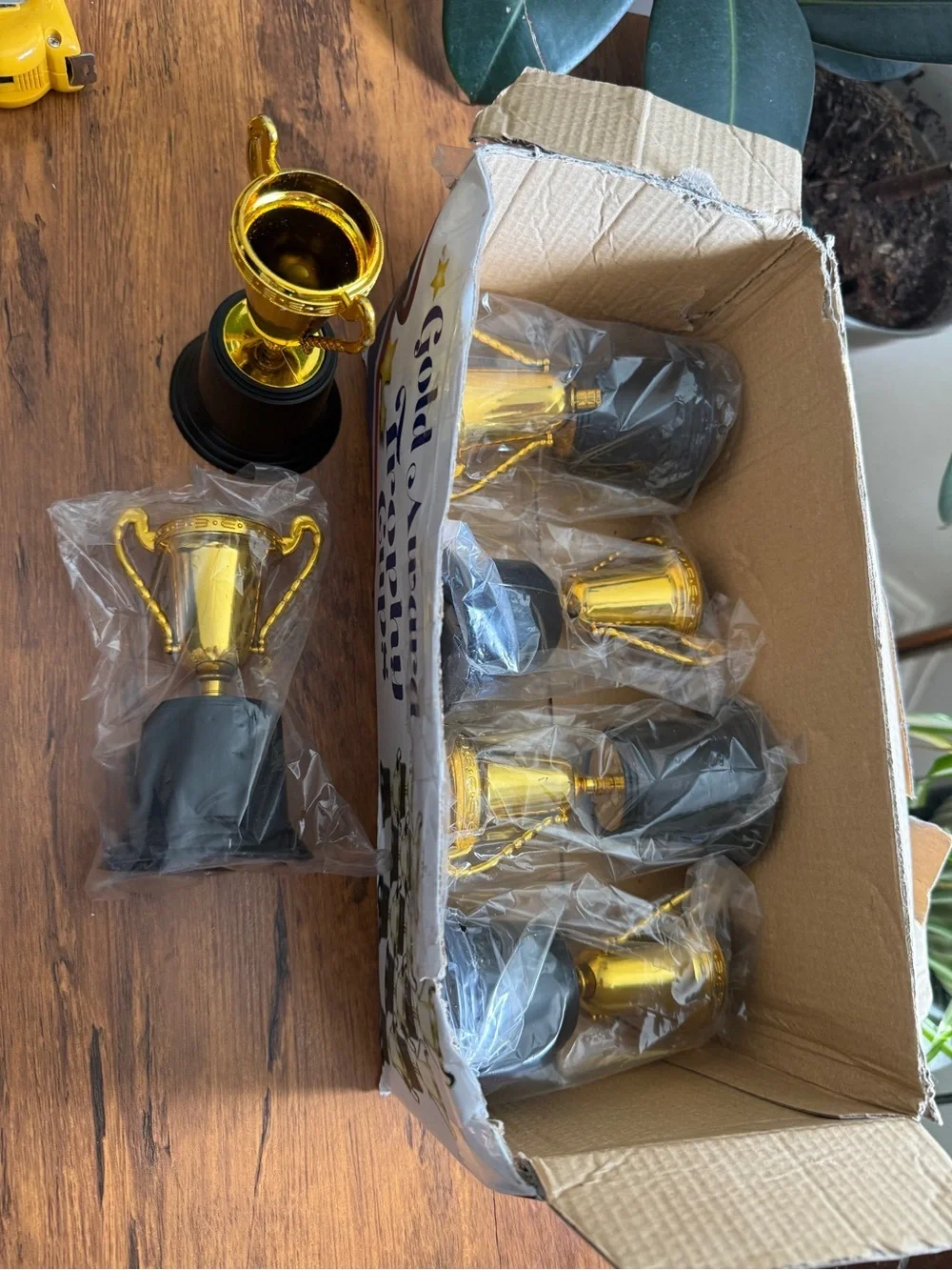 Gold Award Trophy Cups - Classic Gold and Black 6 pieces